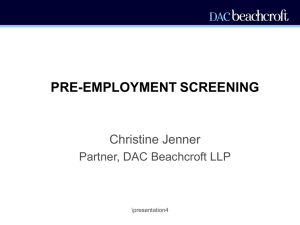 PRE-EMPLOYMENT SCREENING - Recruitment International