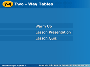 two-way table - School District 27J