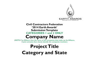 Category 1 and 2 submission template