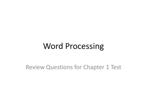 Word Processing Chapter 1 Review Questions