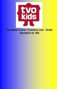 Canadian Coins: Combine and Order Numbers to 100