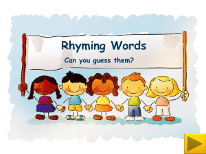 Rhyming Words: Phonics Presentation for Elementary School