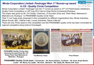 Pantnagar Won 1st Runner