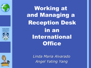 Working at and Managing a Reception Desk in an International Office