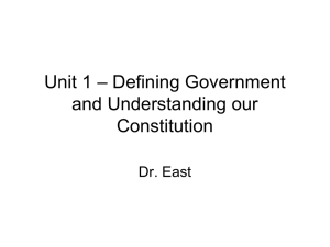 Defining Government & US Constitution - Unit 1 Presentation