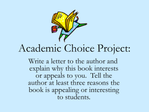 Academic Choice Project: