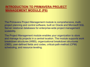 Introduction to Primavera