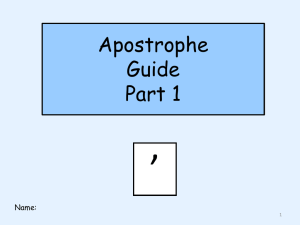 Apostrophe worksheets