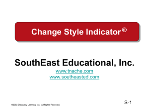 Change Style Indicator: Understanding Change Preferences