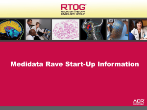 Medidata Rave Start-Up Guide for RTOG-1115 Study