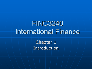 PART 1: The International Financial Environment