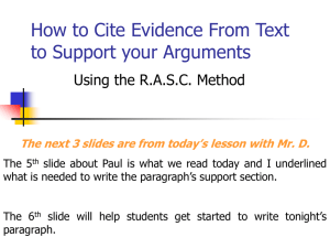 Citing Textual Evidence: R.A.S.C. Method