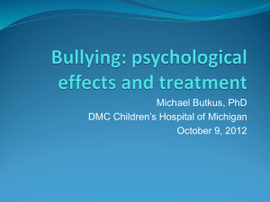 Bullying: psychological effects and treatment