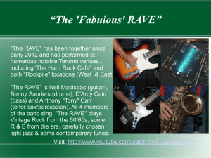 “The Fabulous RAVE” - `Neil MacIsaac`