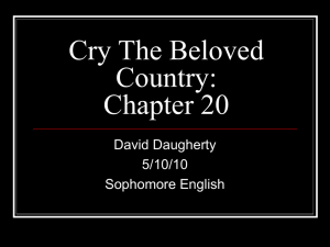 Cry, The Beloved Country: Chapter 20 Analysis