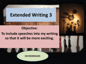 Extended Writing 3 Objective