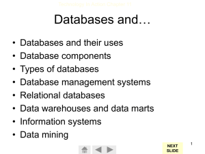 Database Concepts: Types, Management, and Data Mining