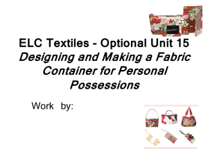 ELC Textiles - Optional Unit 15 Designing and Making a Fabric