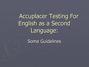 COMPASS Diagnostic Testing: - Wor