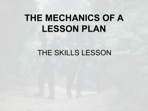 THE MECHANICS OF A LESSON PLAN