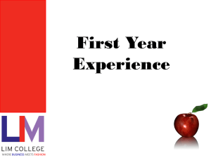 LIM College First Year Experience (FYE) Program Overview