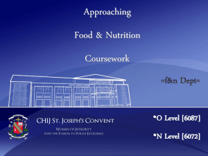 Food & Nutrition Coursework: O & N Level Guide