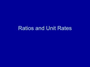 Ratios and Unit Rates