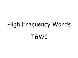 High Frequency Words