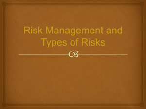 Risk Management and Types of Risks