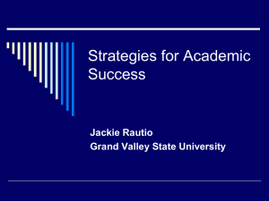 Strategies for Academic Success