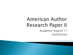 American Author Research Paper III