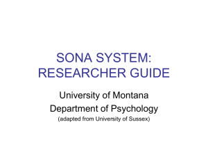 SONA Tutorial - Department of Psychology