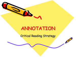 Annotation: Critical Reading Strategy