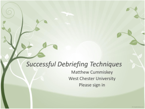 Debriefing Techniques: A Guide for Facilitators