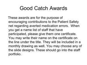 Good Catch Awards: Patient Safety Recognition