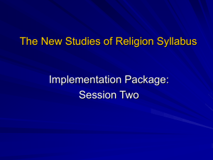 New Studies of Religion Syllabus