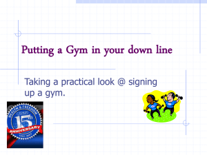 Putting a Gym in your down line