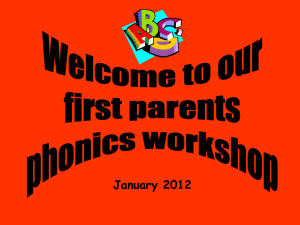 Phonics Workshop for Parents: Letters and Sounds Guide