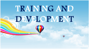 Training and Development: Needs Analysis & Curriculum Design