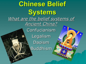 Chinese Belief Systems: Confucianism, Legalism, Daoism