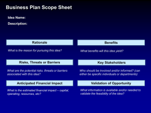 Business Plan Scope Sheet - Cleveland Clinic Academy