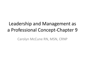 Leadership and Management as a Professional Concept