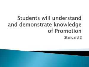 Standard 2: Promotion