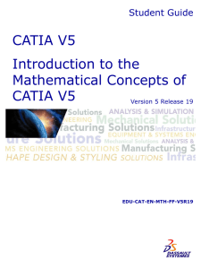 CATIA V5: Mathematical Concepts Student Guide