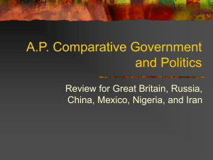 AP Comparative Government Review: Great Britain, Russia, China