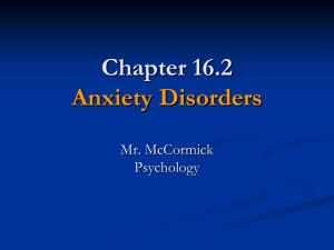 Anxiety Disorders: Psychology Presentation