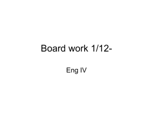English IV: Satire & Persuasion - Board Work 1/12
