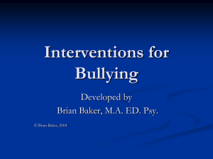 Interventions for Bullying