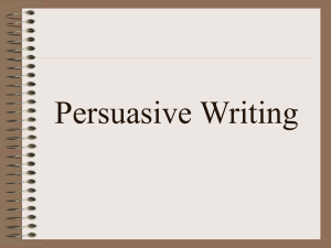 Persuasive Writing