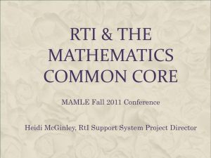 Rti & the Mathematics Common Core
